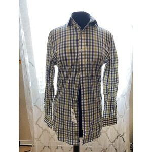 Bar III Men’s S Slim Fit Plaid Long Sleeve Button Down Dress Shirt 14-14.5 NWT
